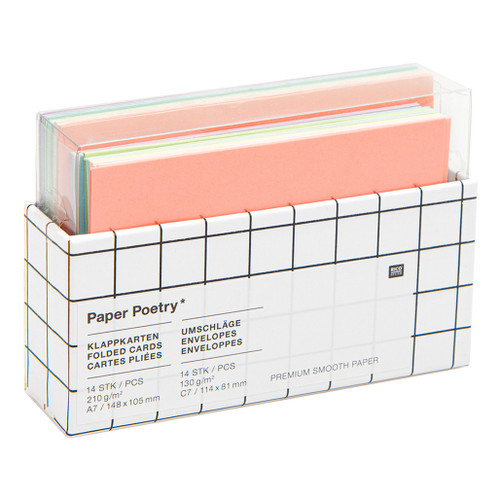 An image of a Rico Design Paper Poetry Rainbow Pastel Greeting Card Set.
