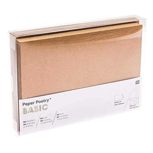 An image of a Rico Design Paper Poetry Kraft Paper Greeting Card Set.