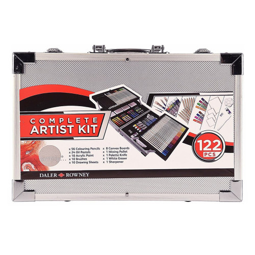 An image of a Daler-Rowney Simply 122-Piece Complete Artist Kit.