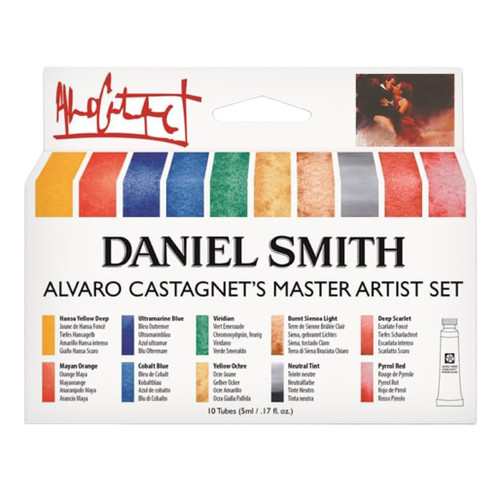An image of a Daniel Smith 10-Color Alvaro Castagnet Master Artist Watercolor Tube Set.