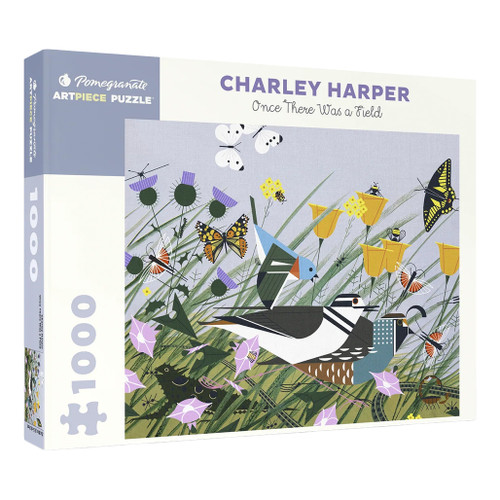 An image of a Pomegranate Charley Harper Once There Was A Field 1000-Piece Puzzle.