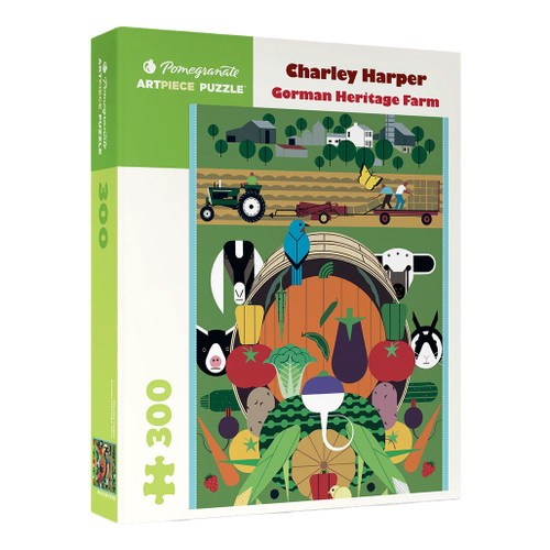 An image of a Pomegranate Charley Harper Gorman Heritage Farm 300-Piece Puzzle.