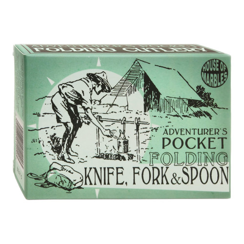 An image of a House Of Marbles Adventurer's Pocket Knife, Fork, & Spoon Set.