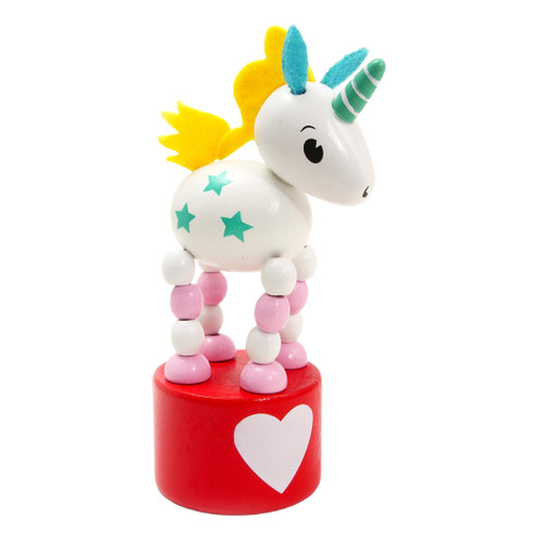 An image of a House Of Marbles Unicorn Thumb Push Toy.