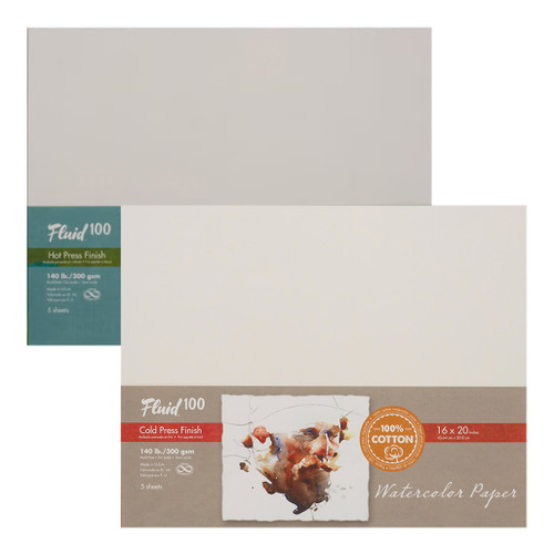 An image of Fluid 100 Watercolor Paper Sheet Packs.