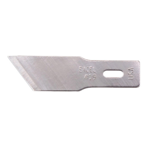 An image of an Excel #19 Sharp Edge Angled Craft Knife Blade.