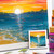 A lifestyle image of a sunset painted with DecoArt Americana Acrylics.