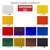 A swatch chart of an Amsterdam Standard Series 12-Color General Selection Acrylic Paint Set.
