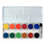 An open image of a Talens 12-Color Opaque Watercolor Set.