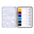An open image of a Golden QoR Watercolor 6-Color Urban Sketch Half Pan Set.