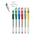 An open image of a Multicraft Living In Color Color-Flow 6-Color Metallic Glitter Gel Pen Set.