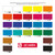 A swatch chart of a Talens Art Creation 24-Color Acrylic Paint Set, 12 ml.