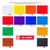 A swatch chart of a Talens Art Creation 12-Color Acrylic Paint Set, 75 ml.