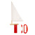 An open image of a Huckleberry Make-Your-Own Sailboat Kit.