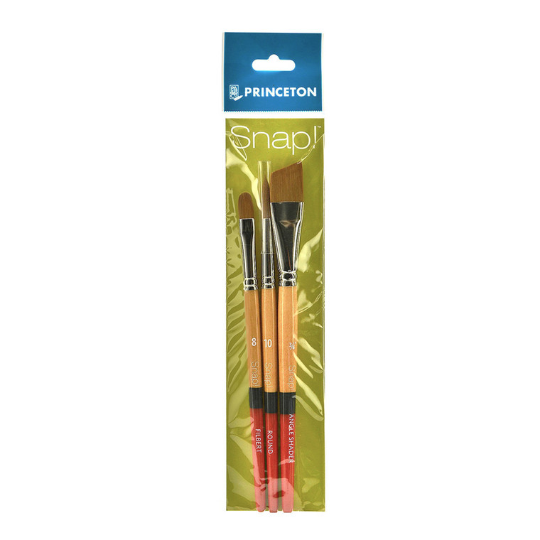 Princeton Snap Brush Set 1, 9650 Golden Taklon, 3 Pieces