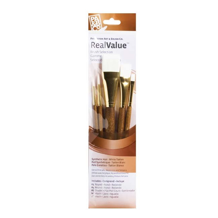 Princeton RealValue Brush Sets #9144 White Taklon, Set of 5