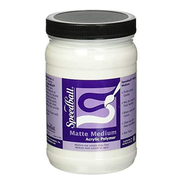 Speedball Acrylic Medium is used to thin and extend acrylic color. Available in a 32oz jar or a robust 128oz jug in matte or gloss finish.