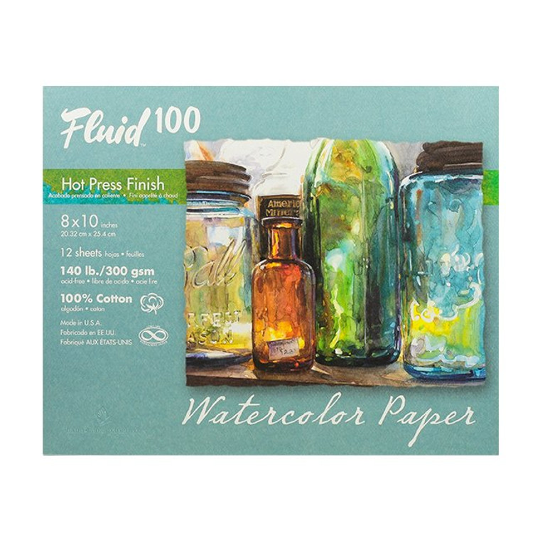 An image of a Fluid 100 Watercolor Paper Hot Press 140 lb Pochette.
