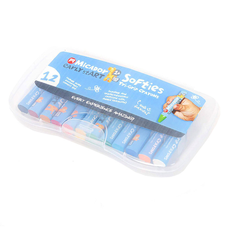 Micador Early stART Softies Tri-Grip Crayons, 12-Pack