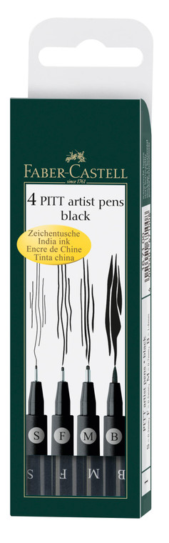 Faber-Castell Pigmented Ink Pens - Black Assortment