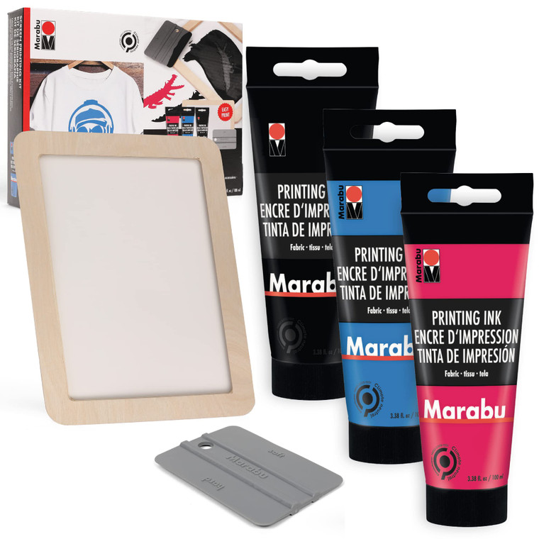 Marabu Screen Printing Kit:  Squeegee, and Inks Included