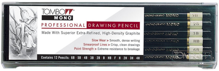 Tombow Mono Professional Drawing Pencils - 12/Pkg