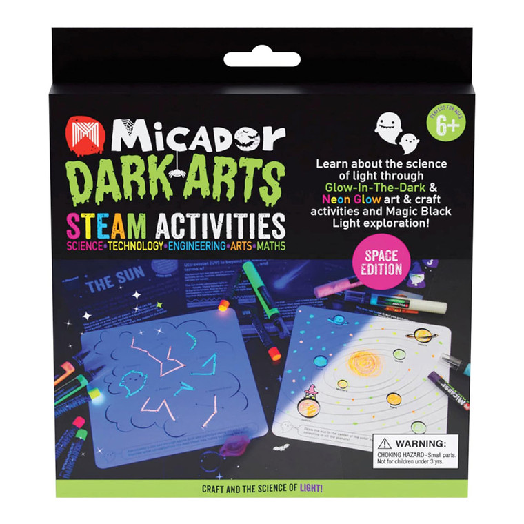 Micador Dark Arts Glow STEAM Activity Kit Space Edition