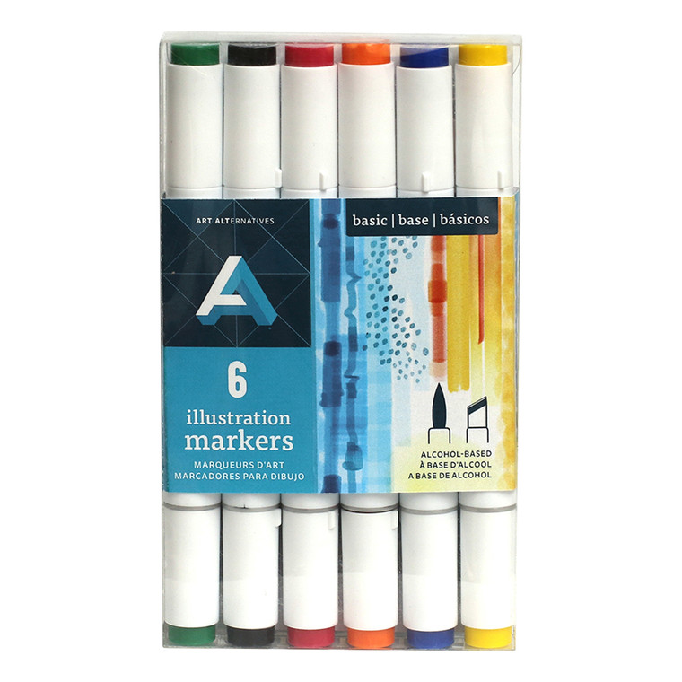 Art Alternatives Illustration Marker Set, 6 Colors