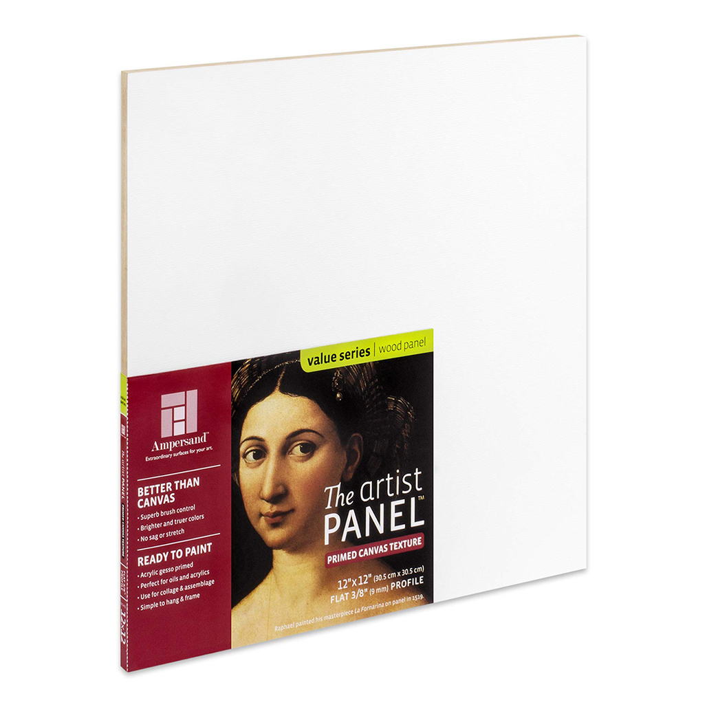 Ampersand Primed Canvas Texture Artist Panels, 3/8