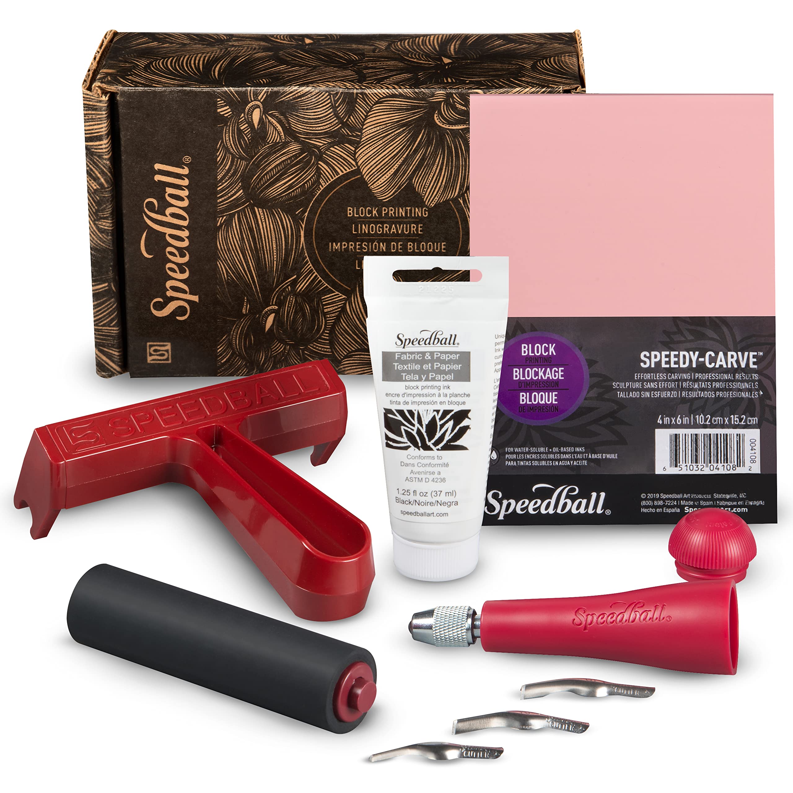 Encres Speedball Pour Impression - 6 Couleurs (bleu, Blanc, Noir), Tissu & Papier, Neuves