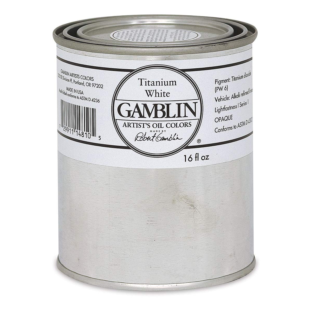 Gamblin Artist's Oil Color Cans, Titanium White