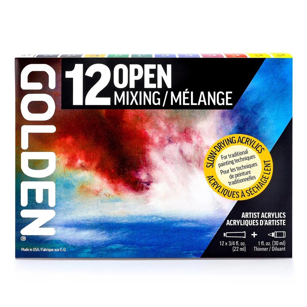 Golden Open Acrylic 12-Color Mixing Set