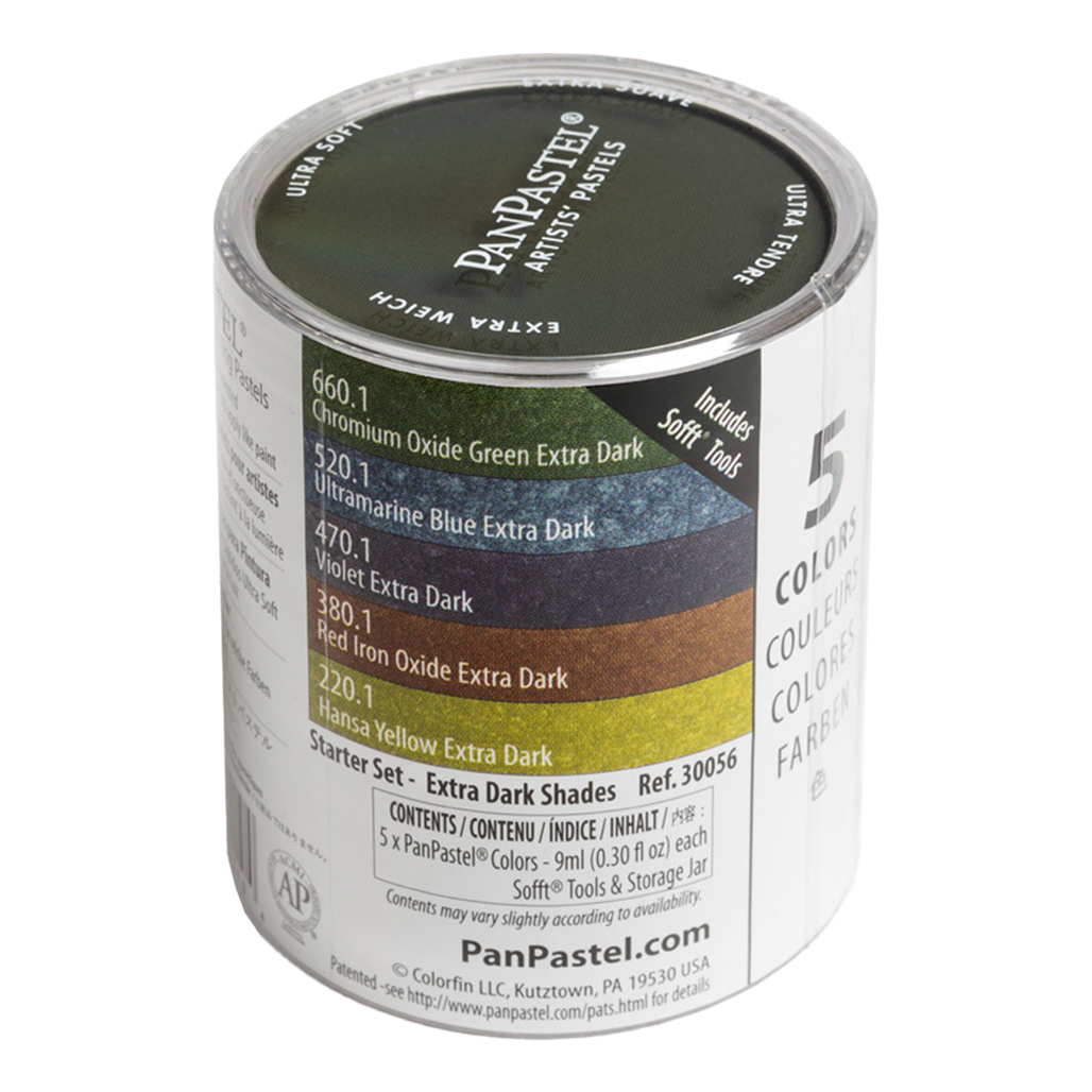 PanPastel Artists' Painting Pastels Starter Set, Extra Dark Set Of 5