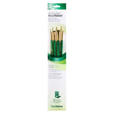 Princeton Artist Brush Set Mit 4 Naturborsten-Pinseln – Für Öl- & Acrylfarben, Lange Griffe