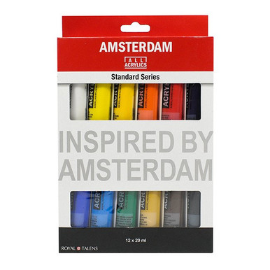 Amsterdam Standard Series Acrylic Paint Sets, 12-Color Pastel Set