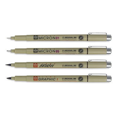 Sakura Pigma Micron Set of 3 Black Pens in Size 01 - Artist & Craftsman  Supply
