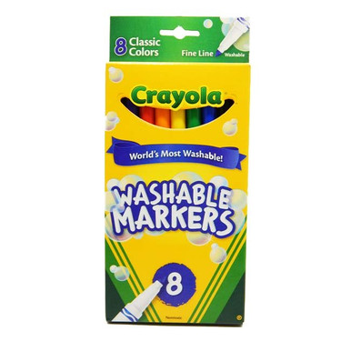 Crayola Non-Washable Markers, Fine Point, Classic Colors, 8/Set