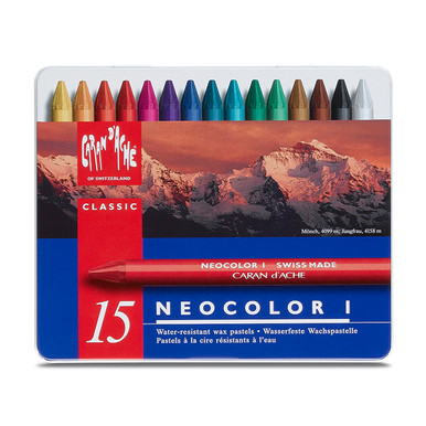 Caran D'Ache Neocolor I Set, 15 Assorted Colors