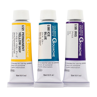 Holbein Artists' Gouache 15mL, Set of 5 Primary Colors