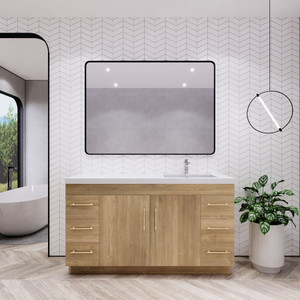 Eliza 60'' Freestanding Vanity With Right Single Sink