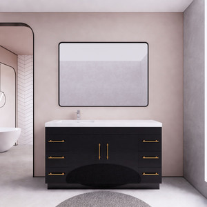 Eliza 60'' Freestanding Vanity With Left Single Sink Eliza 60'' Freestanding Vanity With Left Single Sink
