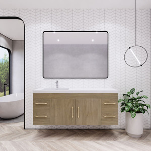 Eliza 60'' Wall Mounting Vanity With Left Single Sink Eliza 60'' Wall Mounting Vanity With Left Single Sink