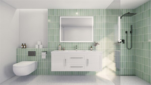 Teucer 60" Wall Mounted Vanity with Reinforced Single Acrylic Sink Teucer 60" Wall Mounted Vanity with Reinforced Single Acrylic Sink
