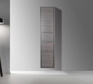 Subtle 16" Gray Oak Wall Mounted Linen Storage Cabinet