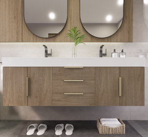 Noble 60" Wall-Mount Vanity with Reinforced Acrylic Double Sink Noble 60" Wall-Mount Vanity with Reinforced Acrylic Double Sink