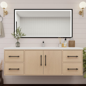 Victoria 60" Plywood Wall-Mount Vanity with Reinforced Acrylic SINGLE Sink Victoria 60" Plywood Wall-Mount Vanity with Reinforced Acrylic SINGLE Sink