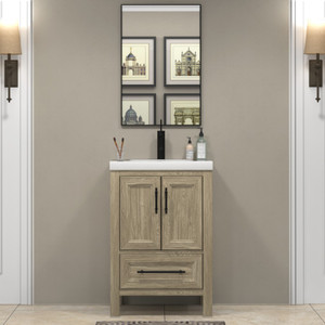 VIV 24" Solid Wood Freestanding Bathroom Vanity with Reinforced Acrylic Sink