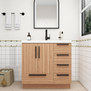 Carla 36" Freestanding Bathroom Vanity (Right Drawer)