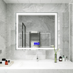 Florence 40" LED Mirror With Bluetooth, Time & Temperature Display Florence 40" LED Mirror With Bluetooth, Time & Temperature Display