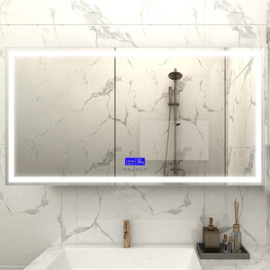 Florence 68" LED Mirror With Bluetooth, Time & Temperature Display Florence 68" LED Mirror With Bluetooth, Time & Temperature Display